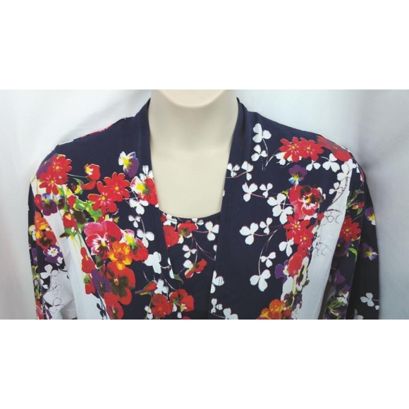 LEO GUY PRINTED COTTON BLEND TWINSET XL - Picture 2 of 5